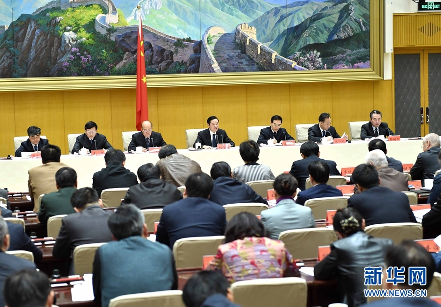 1月13日，中共中央政治局委員、中宣部部長、全國&ldquo;掃黃打非&rdquo;工作小組組長劉奇葆在北京出席第三十次全國&ldquo;掃黃打非&rdquo;工作電視電話會議。新華社記者 李濤 攝