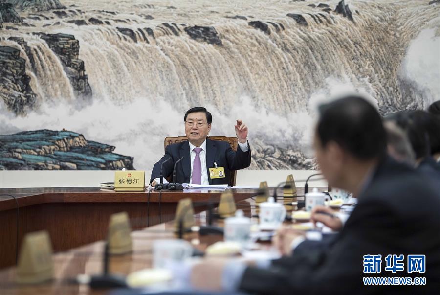 1月29日，十二屆全國(guó)人大常委會(huì)第一百零九次委員長(zhǎng)會(huì)議在北京人民大會(huì)堂舉行，張德江委員長(zhǎng)主持會(huì)議。 新華社記者 李濤 攝