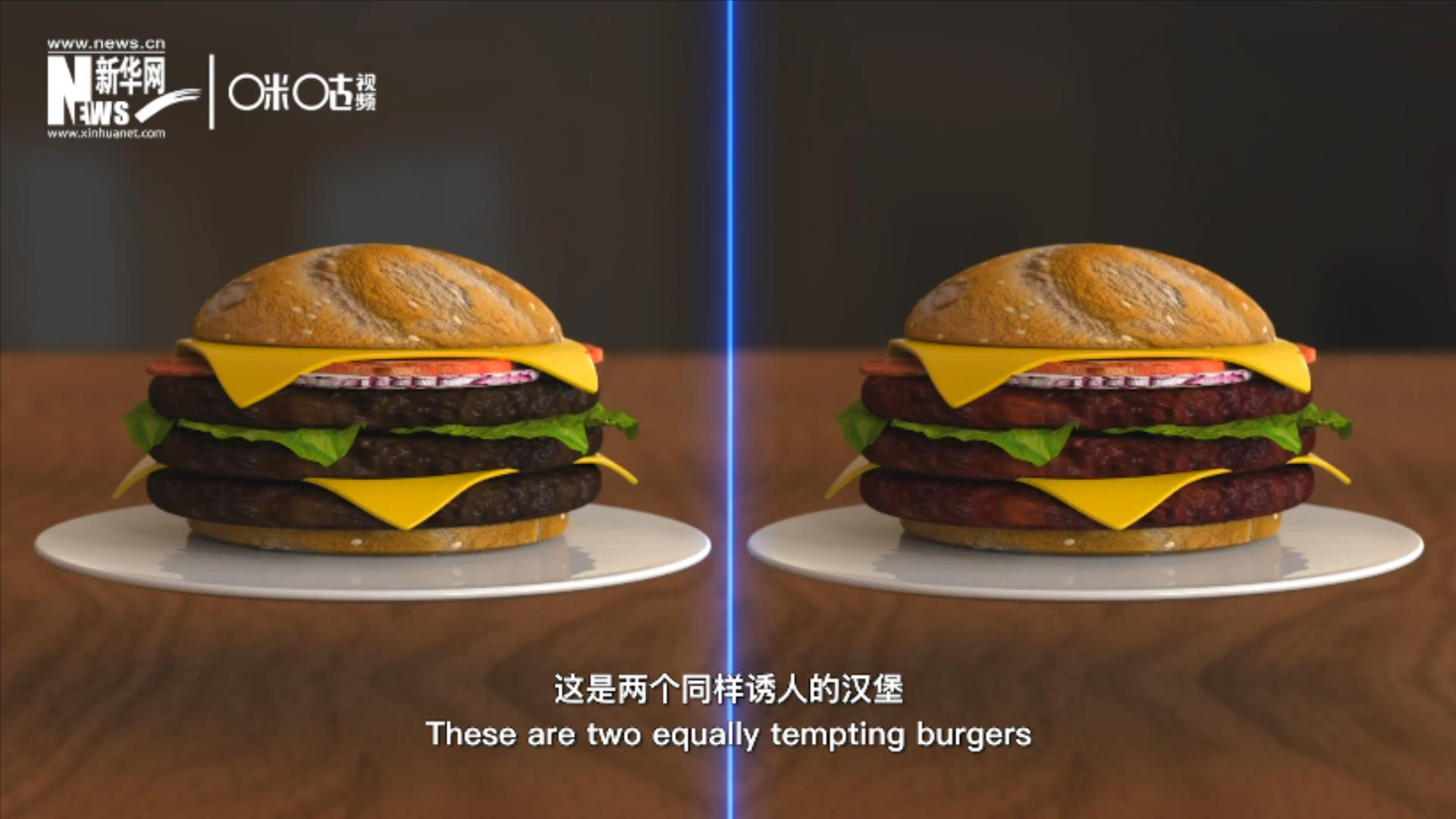 人造肉漢堡能在生產過程中節(jié)約水、土地、排放以及能量