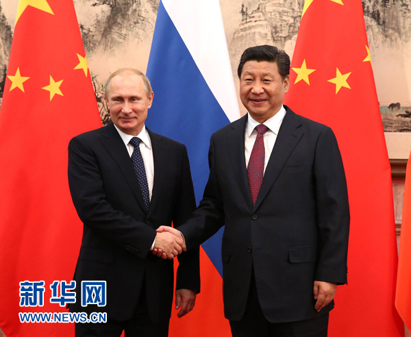 11月9日，國家主席習(xí)近平在北京釣魚臺(tái)國賓館會(huì)見俄羅斯總統(tǒng)普京。新華社記者 蘭紅光 攝